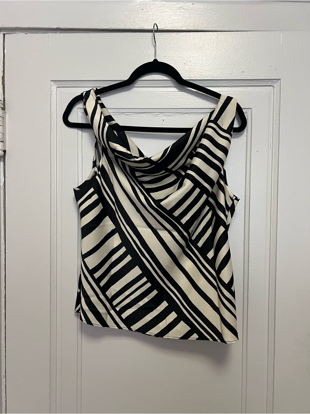 Topshop Black and White Striped Shirt